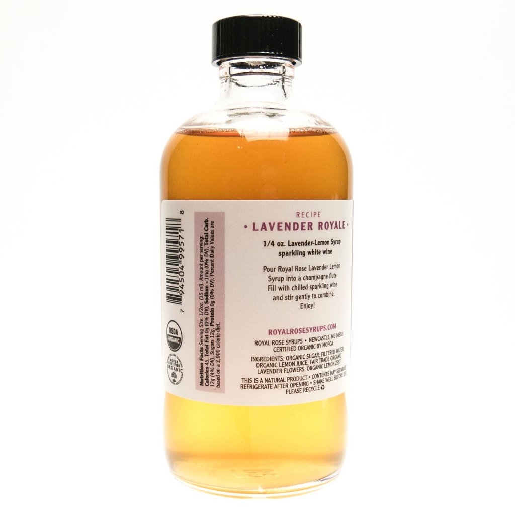 Lavender - Lemon Organic Simple Syrup 8oz - Tipsy Cocktail Supply Co.