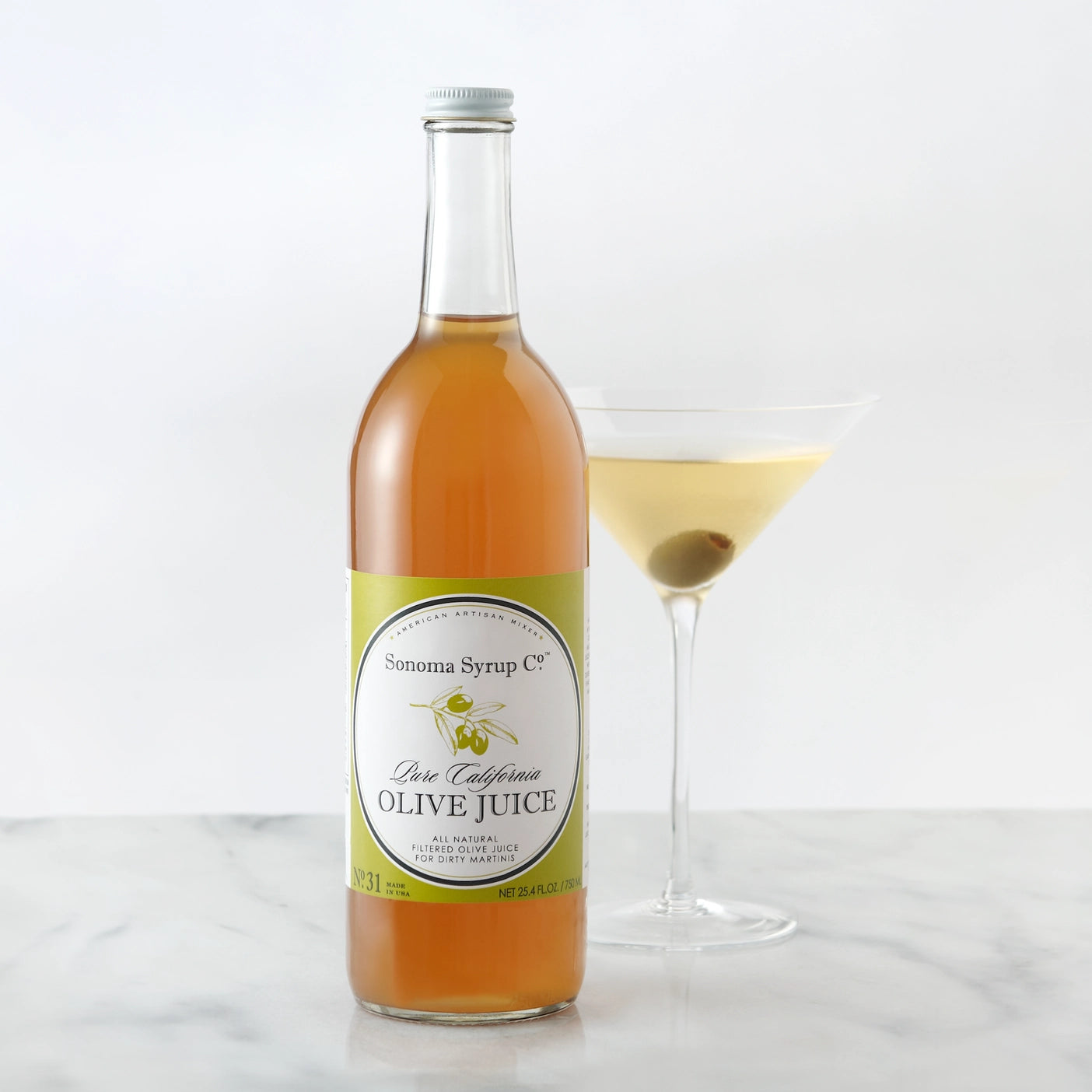 Pure Sonoma Olive Juice 25.4 oz Bottle - Tipsy Cocktail Supply Co.