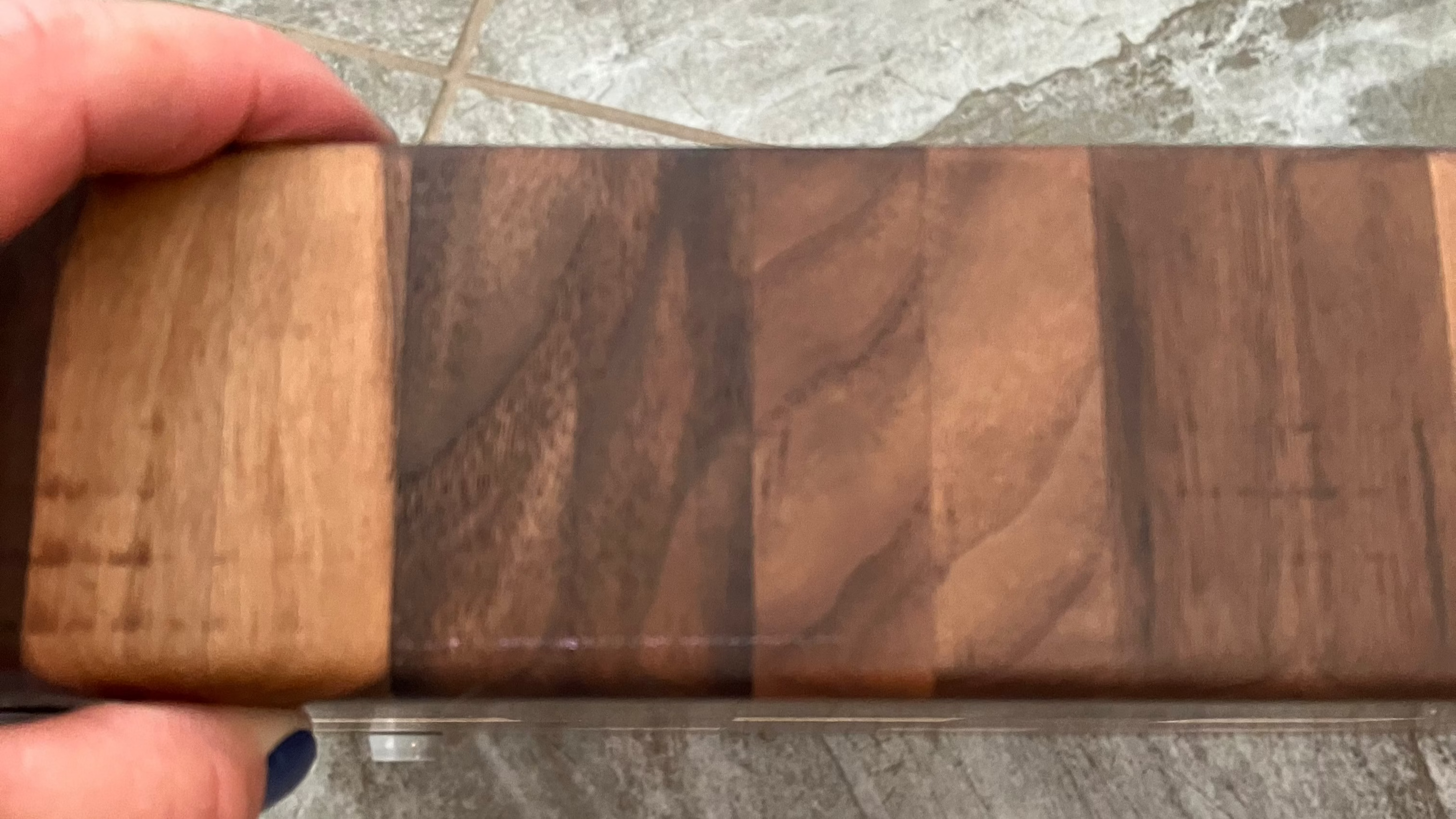 Detail of thickness of wooden boards