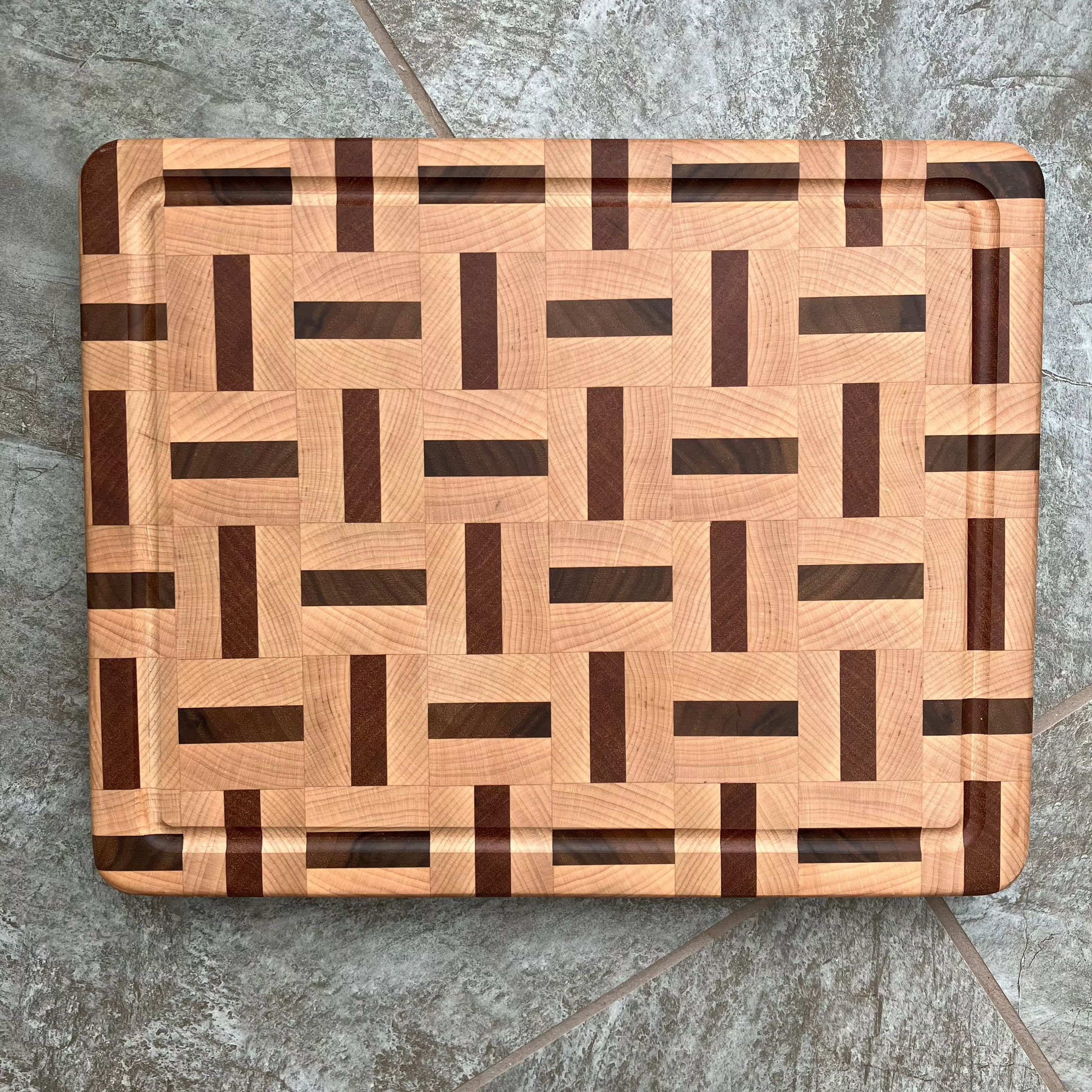 Walnut, Maple and Khaya wood cutting board