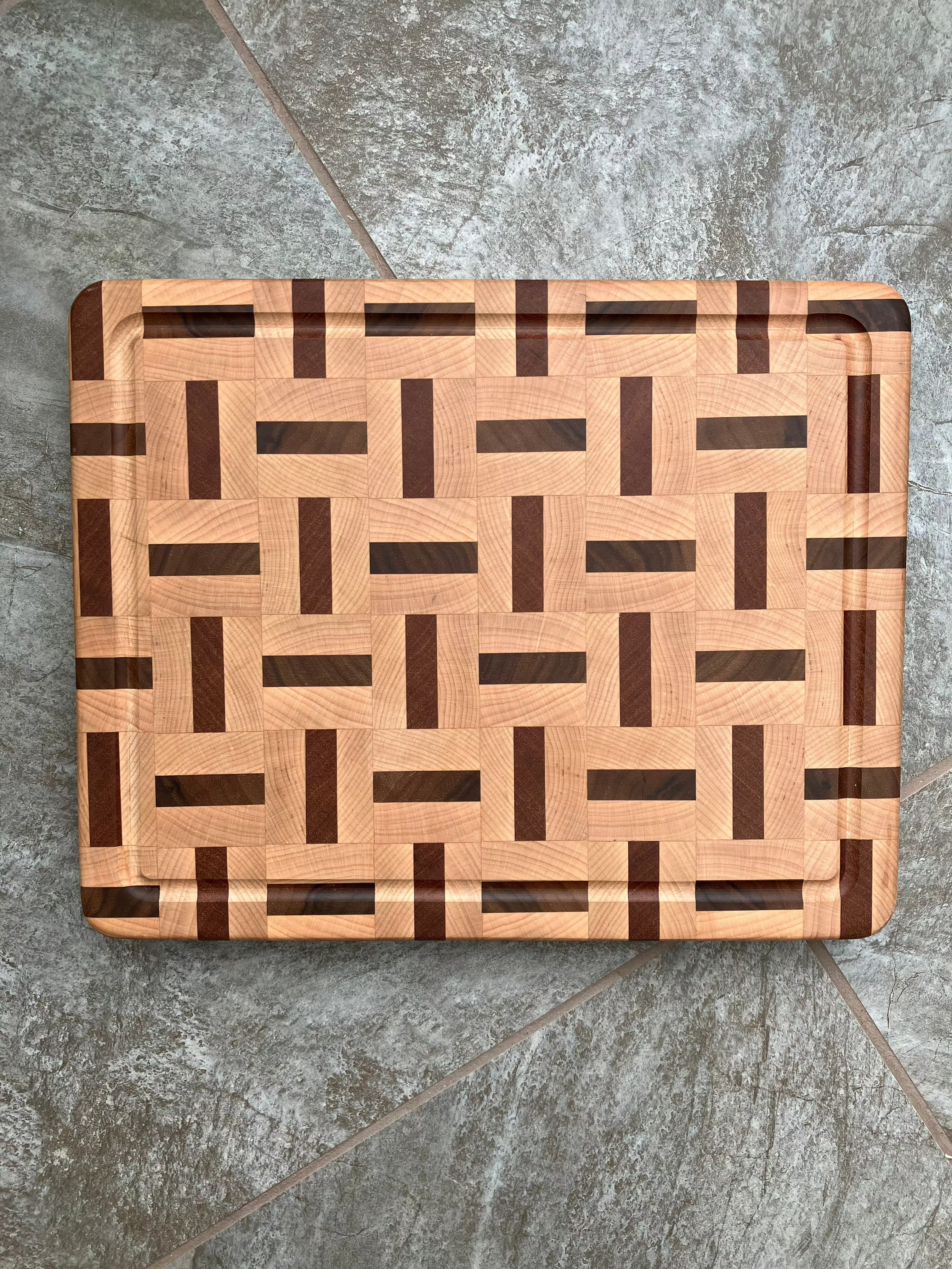 Walnut, Maple and Khaya wood cutting board