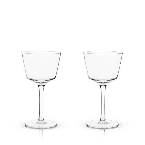 Angled Crystal Nick & Nora Glasses Set - Tipsy Cocktail Supply Co.