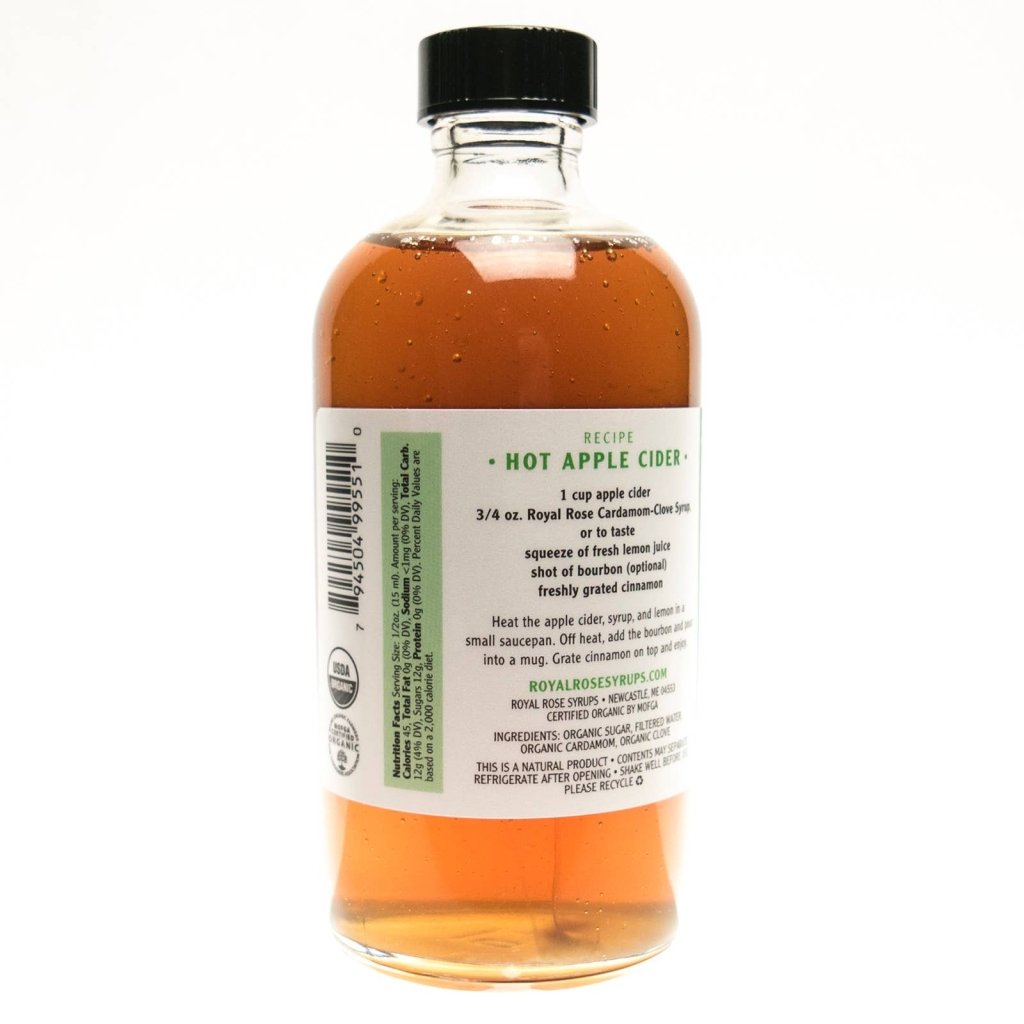 Cardamom Clove Organic Simple Syrup 8oz - Tipsy Cocktail Supply Co.