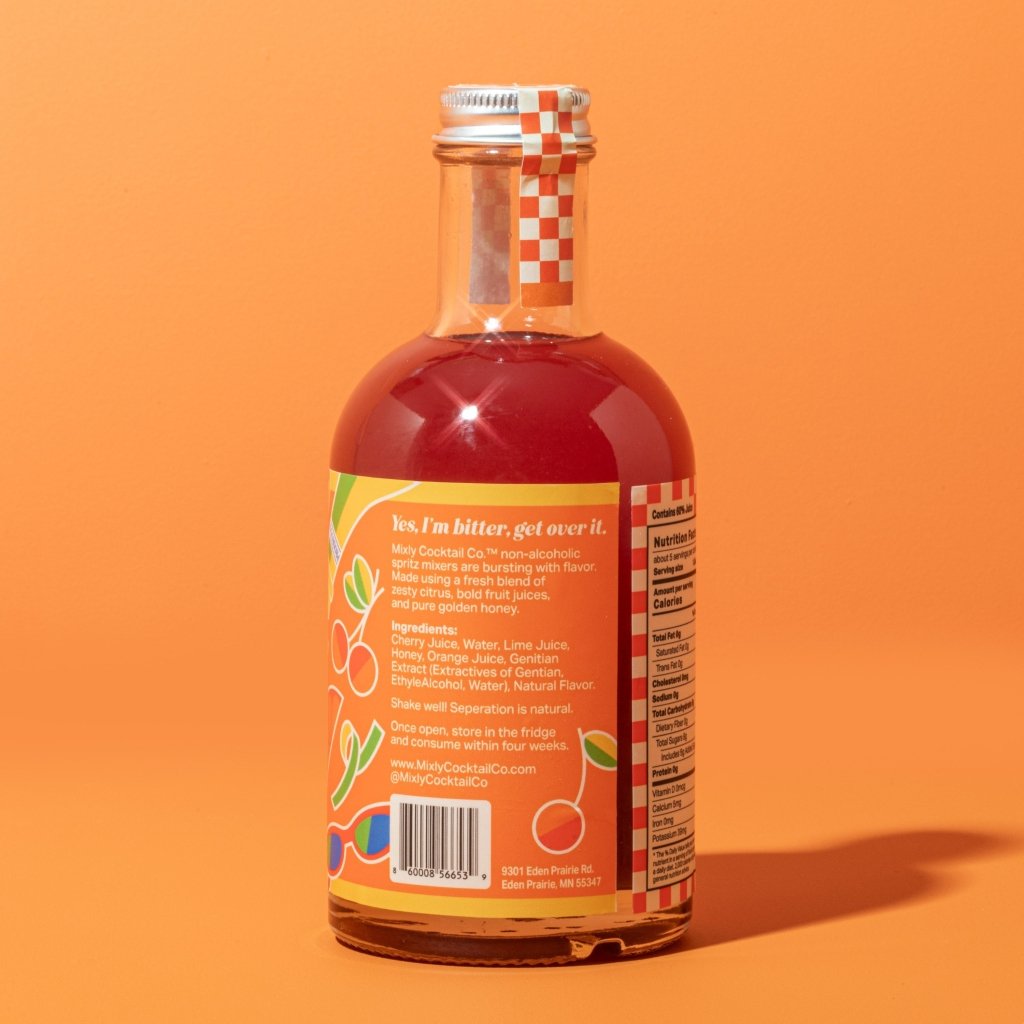 Bitter Orange Cherry Spritz | Non Alcoholic Cocktail & Mocktail Mixer - Tipsy Cocktail Supply Co.