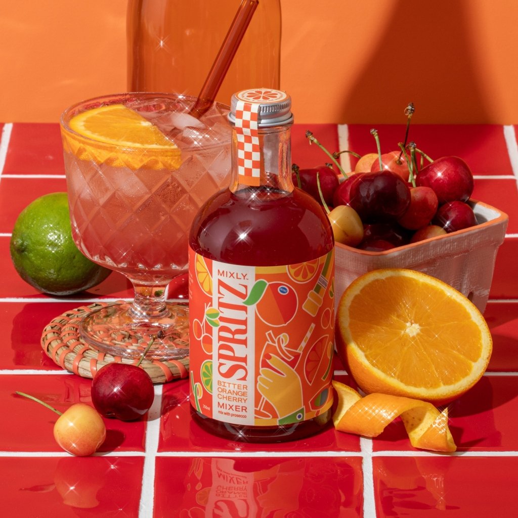 Bitter Orange Cherry Spritz | Non Alcoholic Cocktail & Mocktail Mixer - Tipsy Cocktail Supply Co.