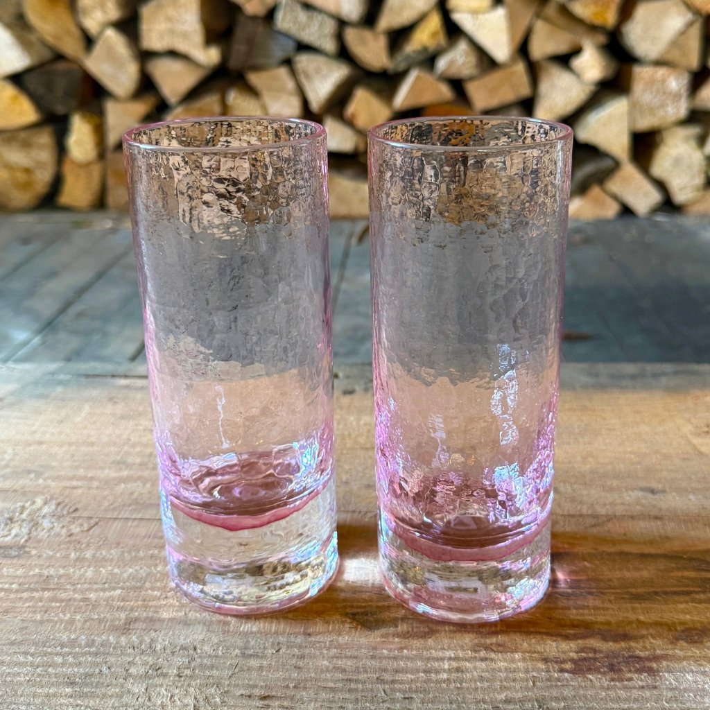 CHERRY BLOSSOM COLLECTION | Hand - Blown Highballs | Set of 2 | Made in USA - Tipsy Cocktail Supply Co.
