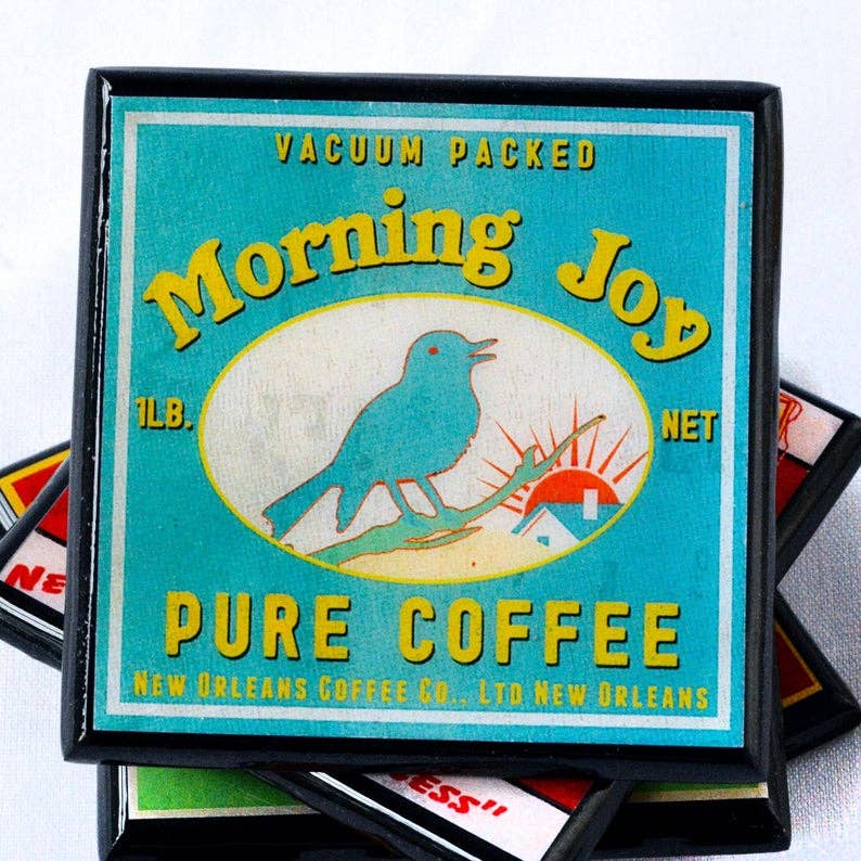 Not Without My Coffee! Vintage Coffee Coaster Set - Tipsy Cocktail Supply Co.