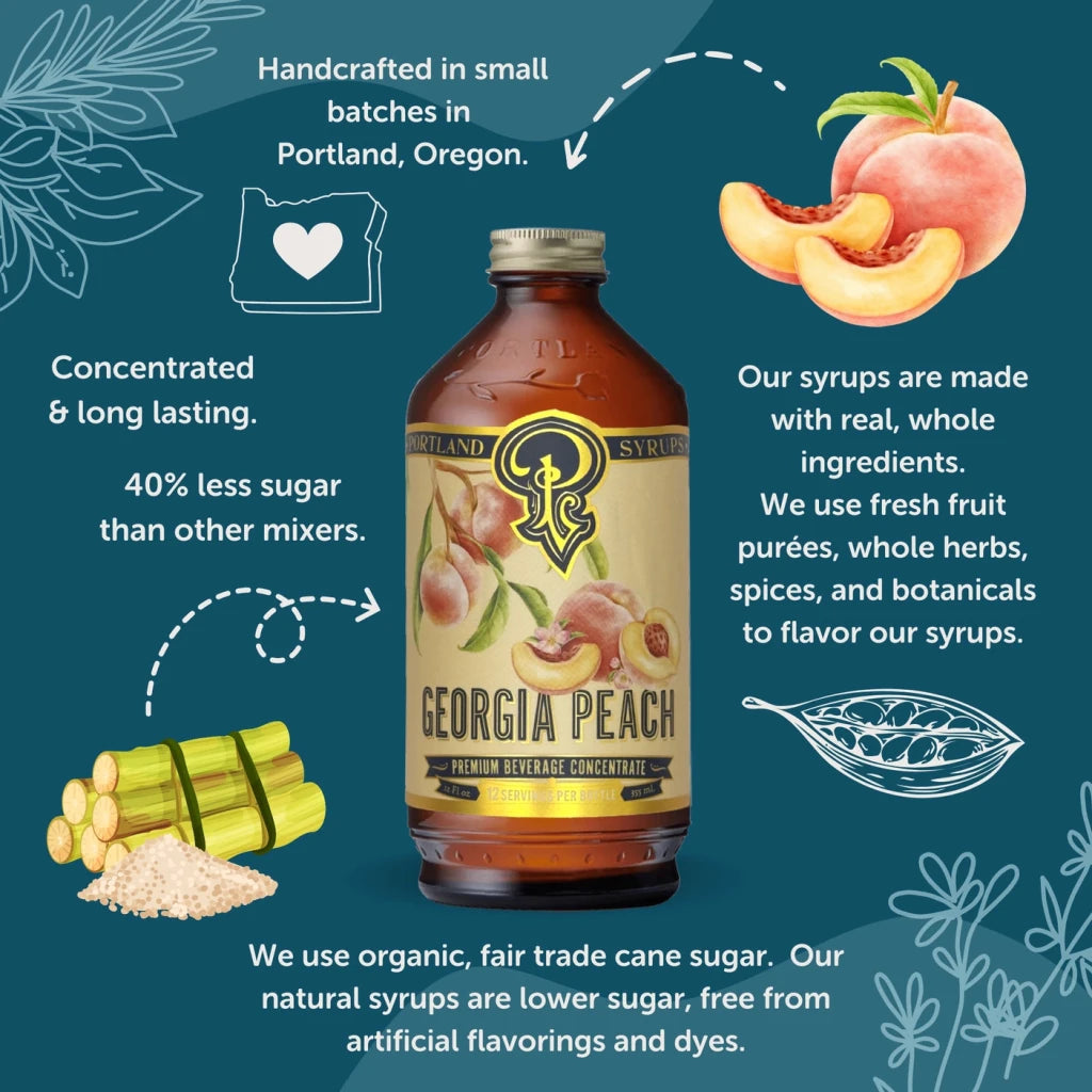 Georgia Peach Syrup - Tipsy Cocktail Supply Co.