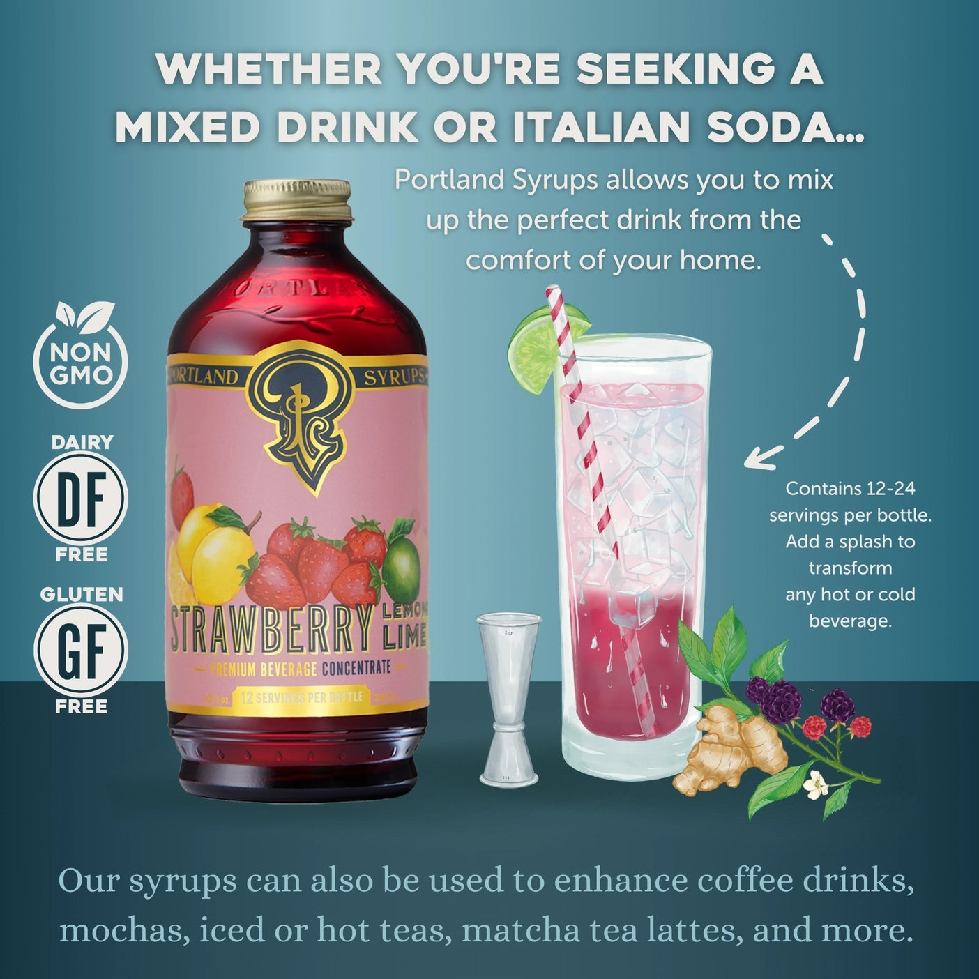Strawberry Lemon Lime Syrup - Tipsy Cocktail Supply Co.