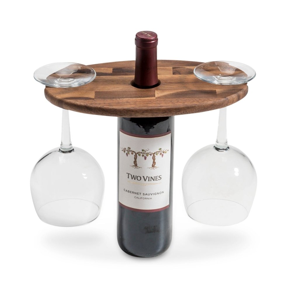 Acacia Wood End Grain Wine Glass Caddy - Tipsy Cocktail Supply Co.