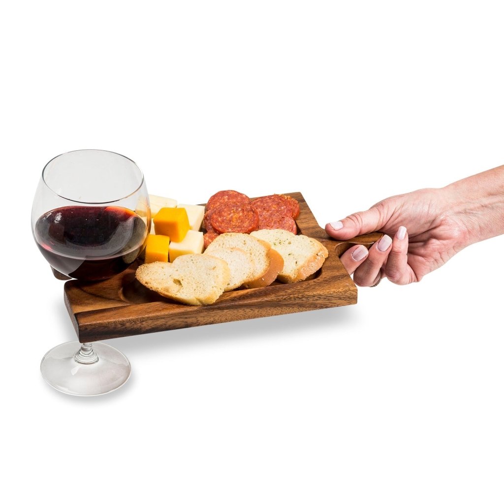 Personal Charcuterie and Wine Glass Holder - Tipsy Cocktail Supply Co.