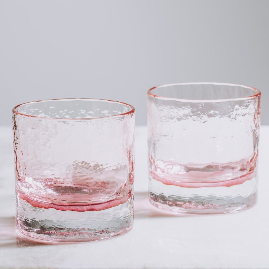 CHERRY BLOSSOM COLLECTION | The Rocks Glasses | Set of 2 | Made in USA - Tipsy Cocktail Supply Co.