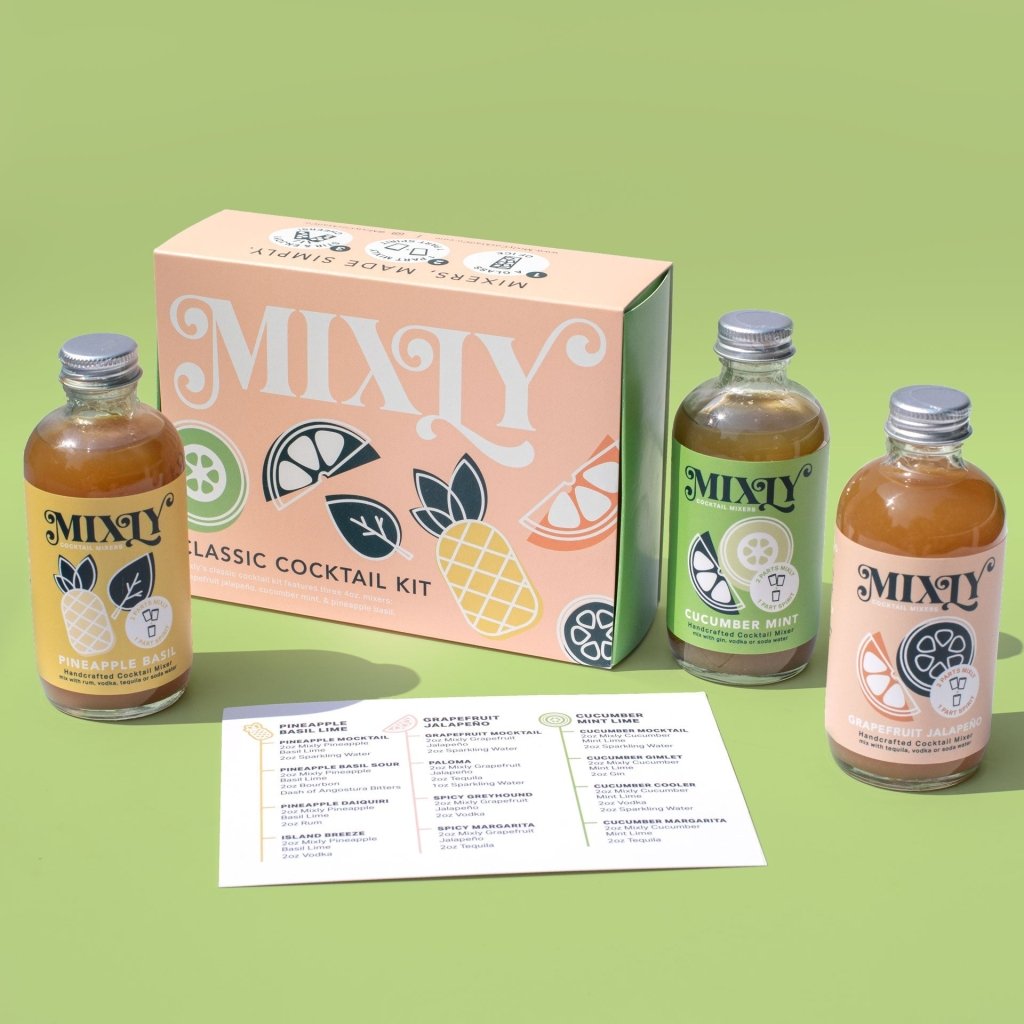 Classic Cocktail Mixer Set | Non Alcoholic Cocktail Mixers & Margarita Mixer Gift Kit - Tipsy Cocktail Supply Co.