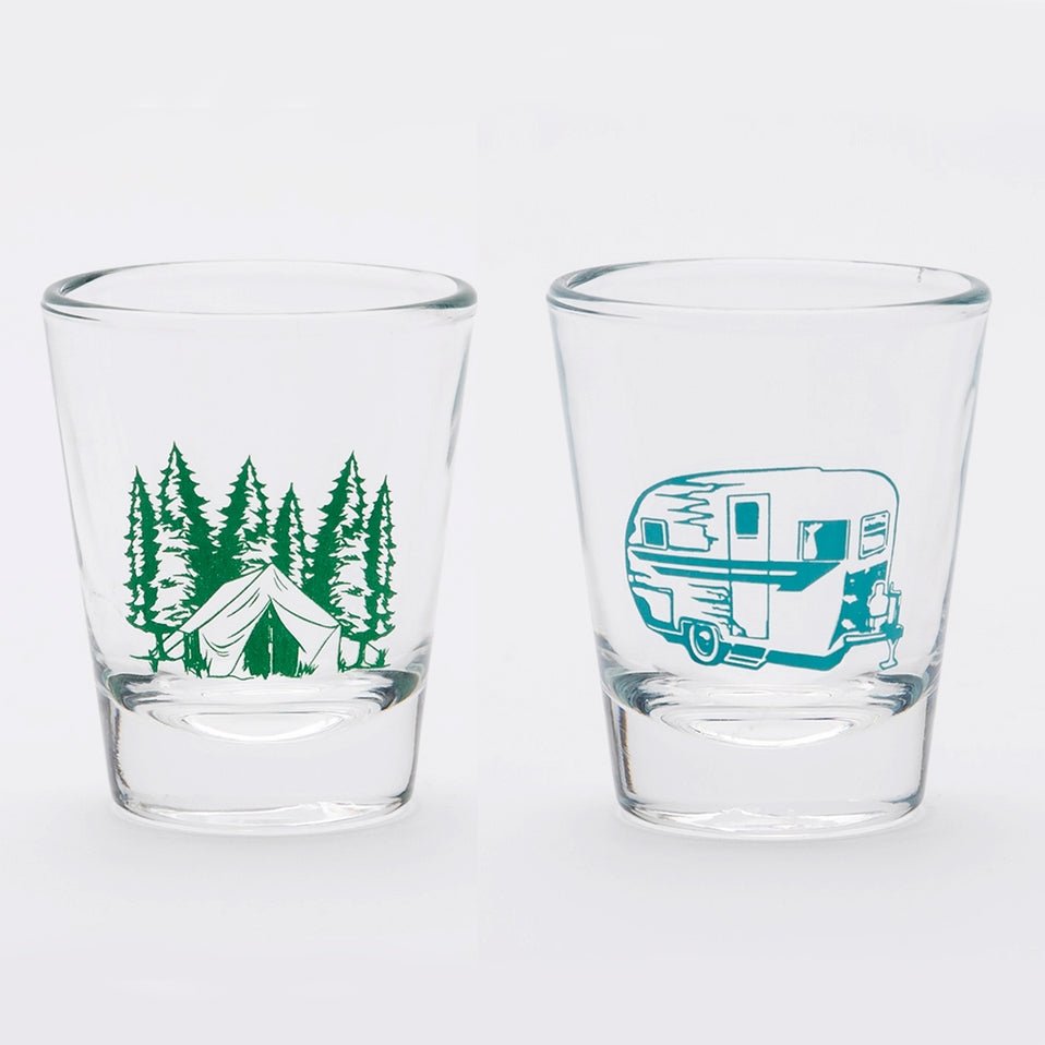 Camping and Retro Trailer Shot Glasses - Tipsy Cocktail Supply Co.