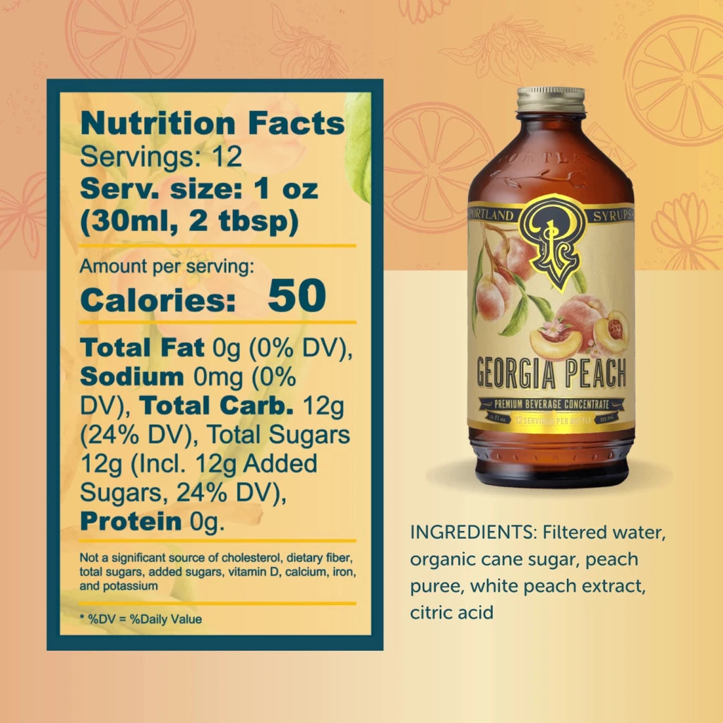 Georgia Peach Syrup - Tipsy Cocktail Supply Co.