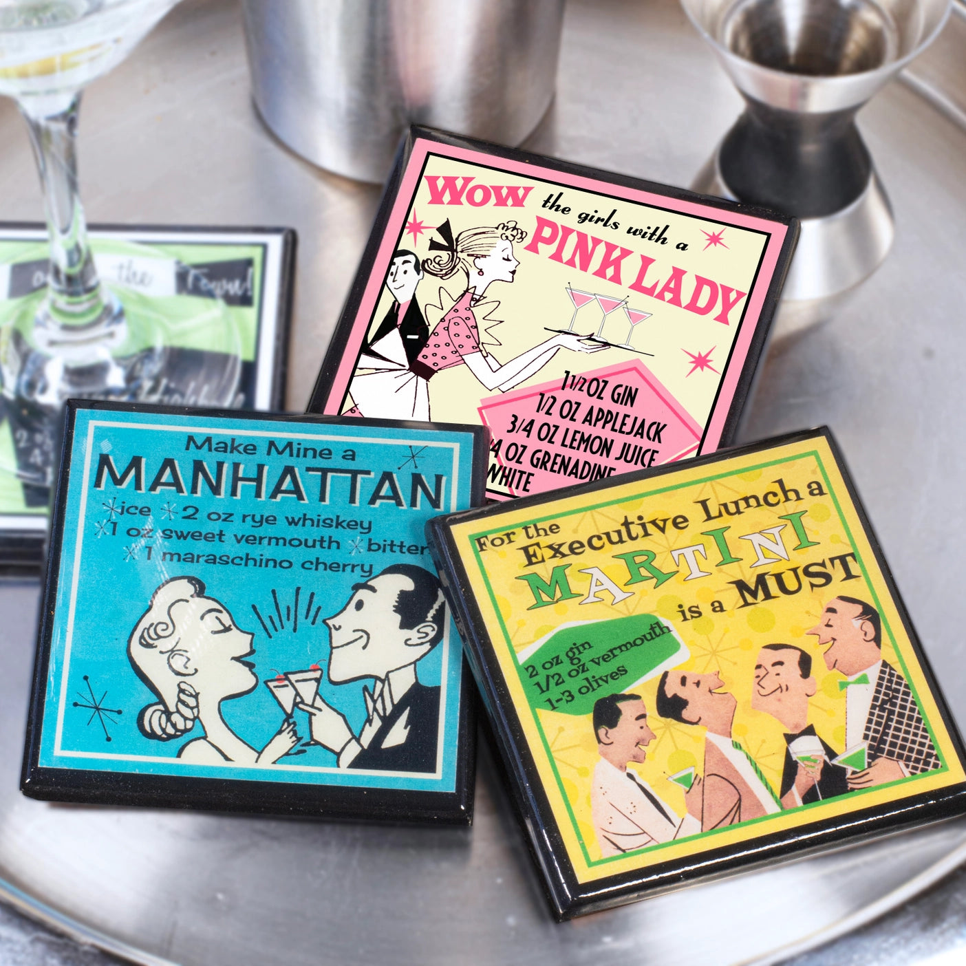 Mid - Century Cocktail Coasters - Tipsy Cocktail Supply Co.