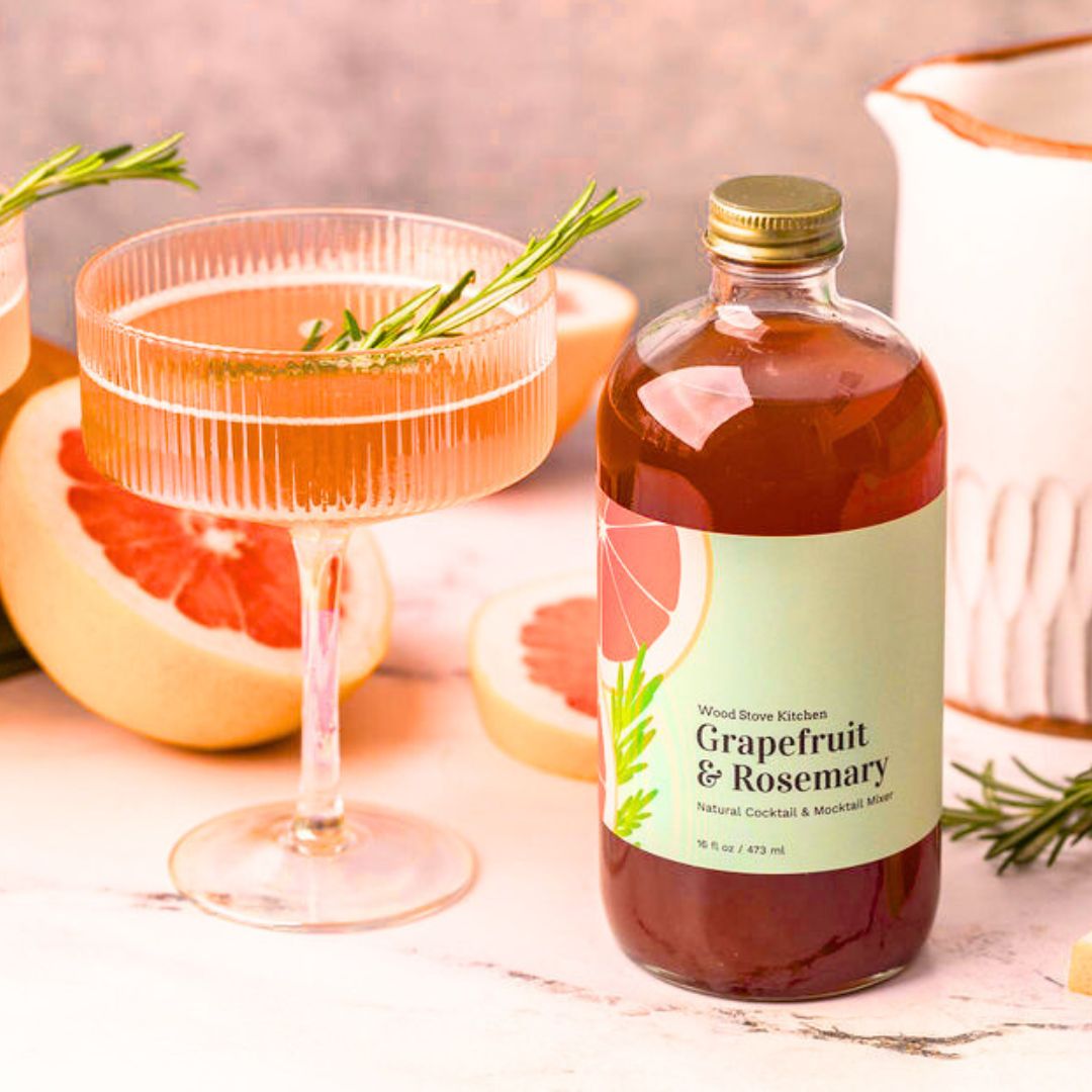 Grapefruit & Rosemary Cocktail & Mocktail Mixer, 16 fl oz - Tipsy Cocktail Supply Co.
