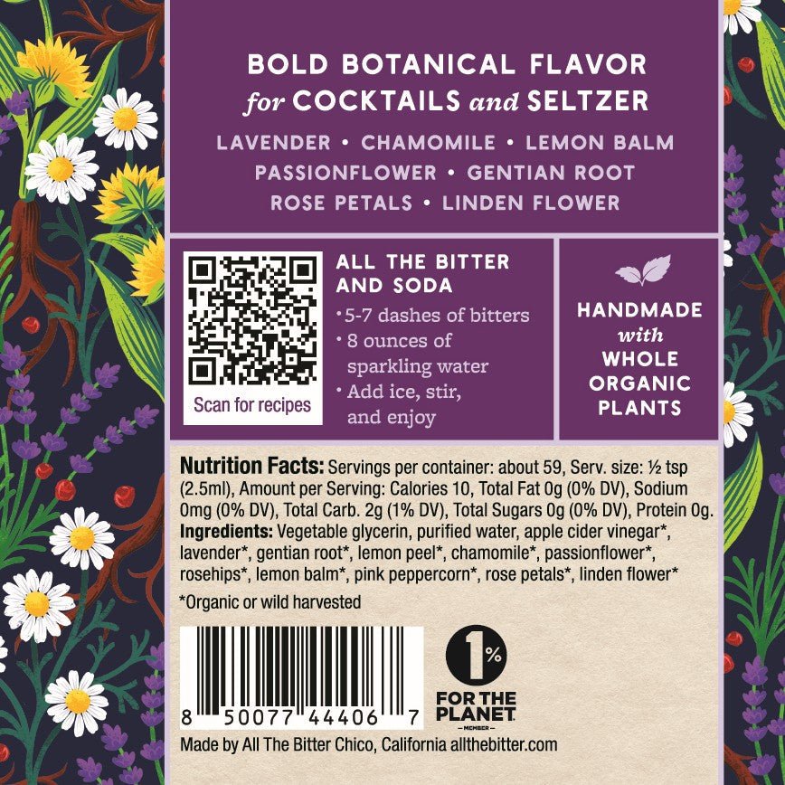 Lavender Chamomile Bitters - Tipsy Cocktail Supply Co.