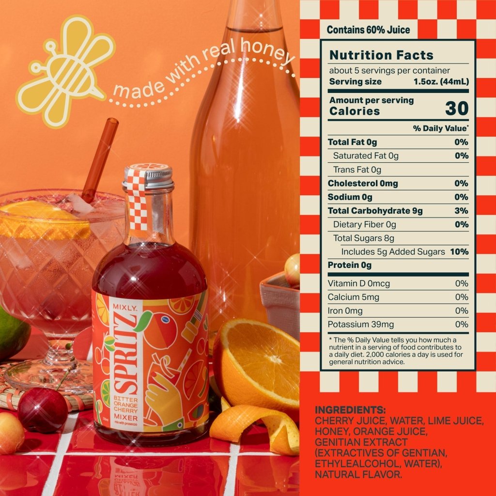 Bitter Orange Cherry Spritz | Non Alcoholic Cocktail & Mocktail Mixer - Tipsy Cocktail Supply Co.