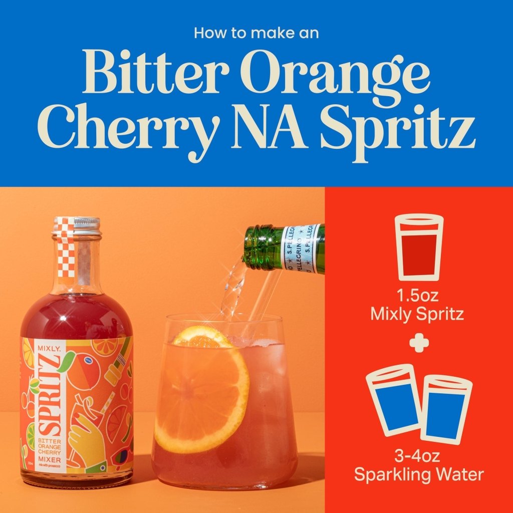 Bitter Orange Cherry Spritz | Non Alcoholic Cocktail & Mocktail Mixer - Tipsy Cocktail Supply Co.