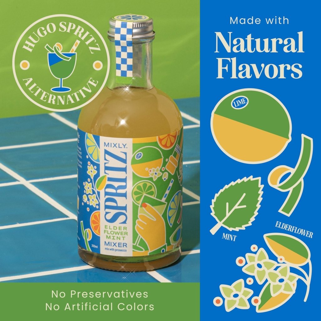 Elderflower Mint Spritz | Non Alcoholic Cocktail & Mocktail Mixer - Tipsy Cocktail Supply Co.