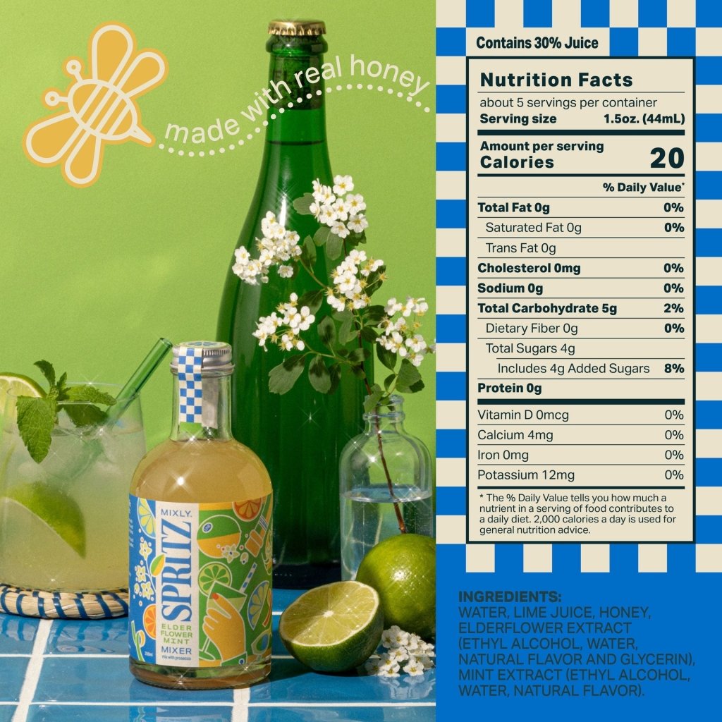 Elderflower Mint Spritz | Non Alcoholic Cocktail & Mocktail Mixer - Tipsy Cocktail Supply Co.