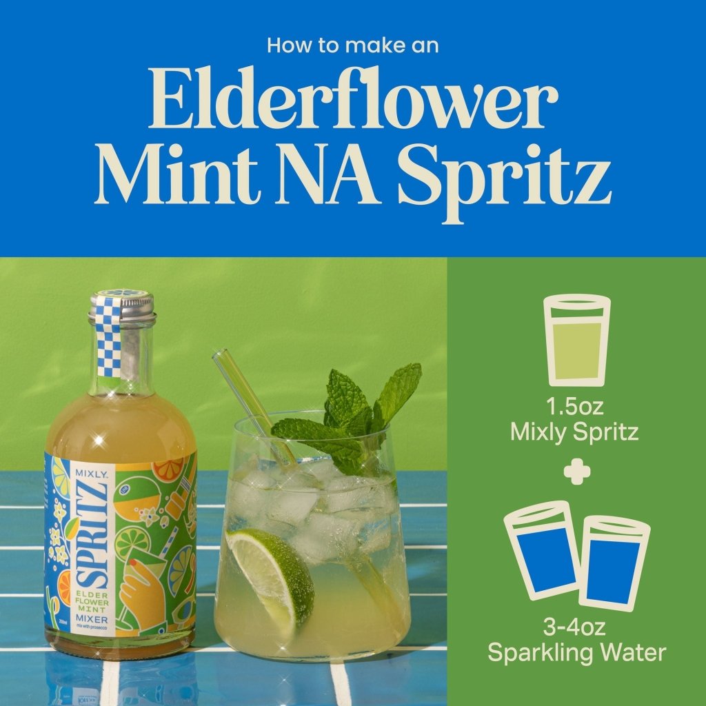 Elderflower Mint Spritz | Non Alcoholic Cocktail & Mocktail Mixer - Tipsy Cocktail Supply Co.