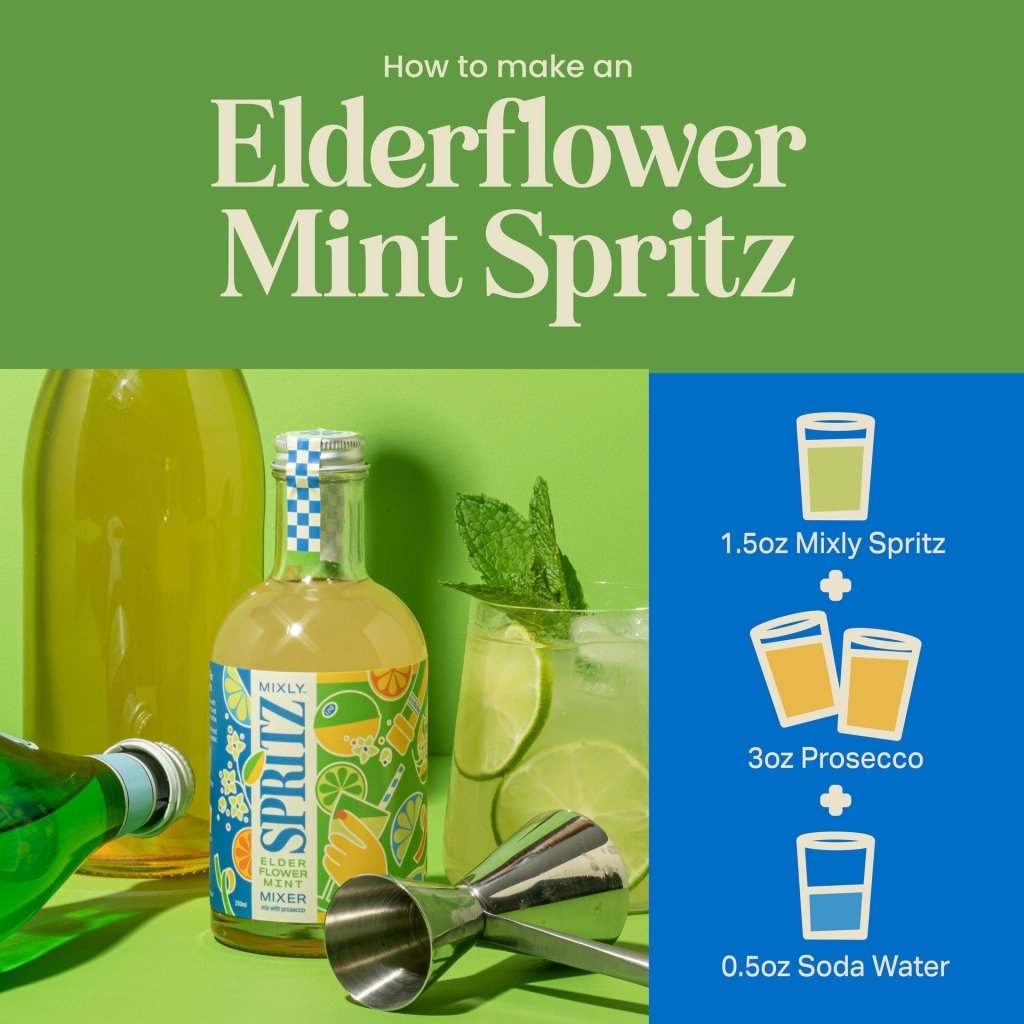 Elderflower Mint Spritz | Non Alcoholic Cocktail & Mocktail Mixer - Tipsy Cocktail Supply Co.