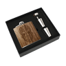 Real Wooden 6 oz. Hip Flask in Premium Gift Box with Shot Glasses & Funnel