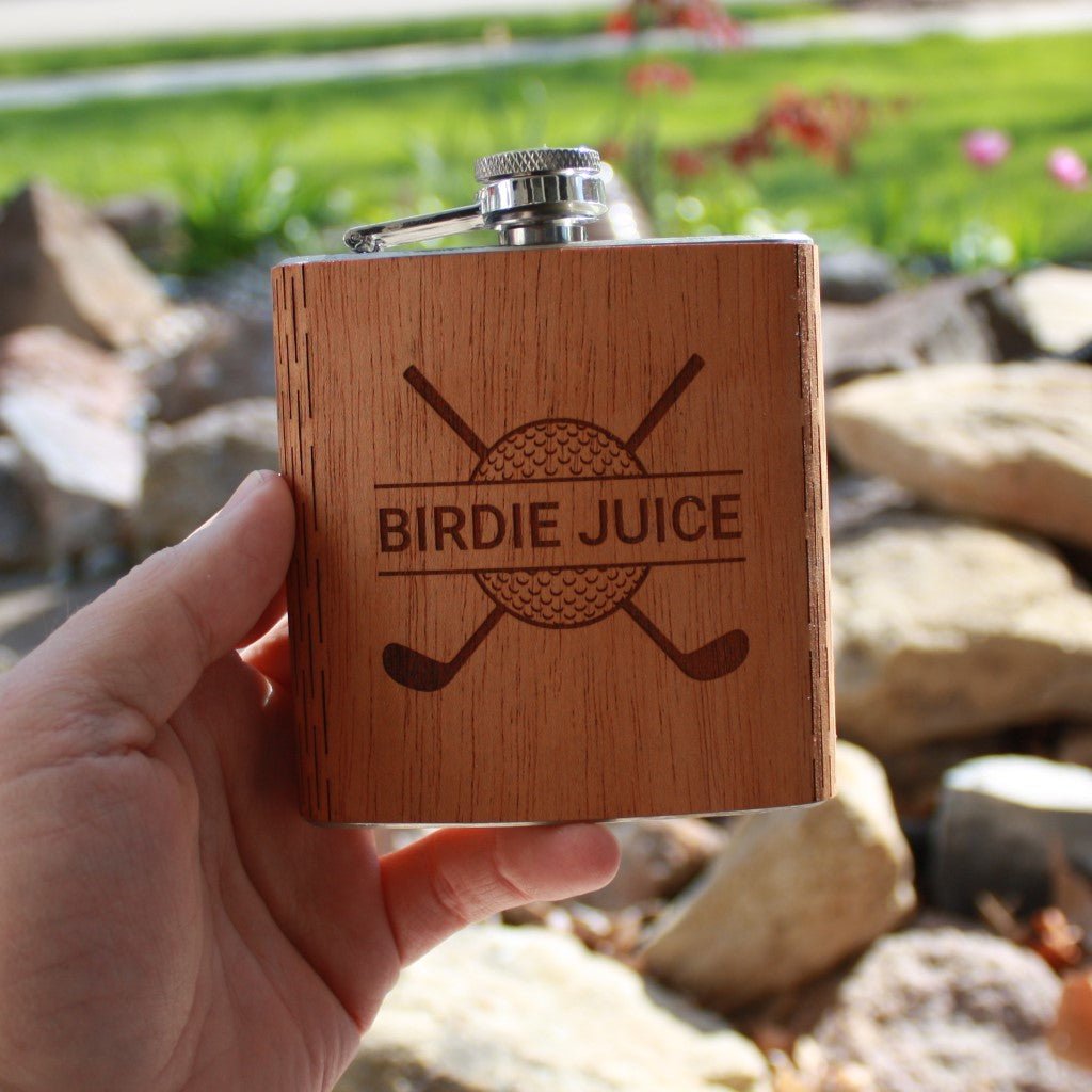 6 oz. Wooden Hip Flask (Tee - Time Collection) - Tipsy Cocktail Supply Co.