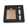 Real Wooden 6 oz. Hip Flask in Premium Gift Box with Shot Glasses & Funnel