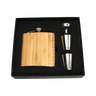 Real Wooden 6 oz. Hip Flask in Premium Gift Box with Shot Glasses & Funnel