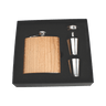 Real Wooden 6 oz. Hip Flask in Premium Gift Box with Shot Glasses & Funnel