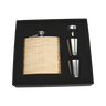 Real Wooden 6 oz. Hip Flask in Premium Gift Box with Shot Glasses & Funnel