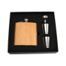 Real Wooden 6 oz. Hip Flask in Premium Gift Box with Shot Glasses & Funnel