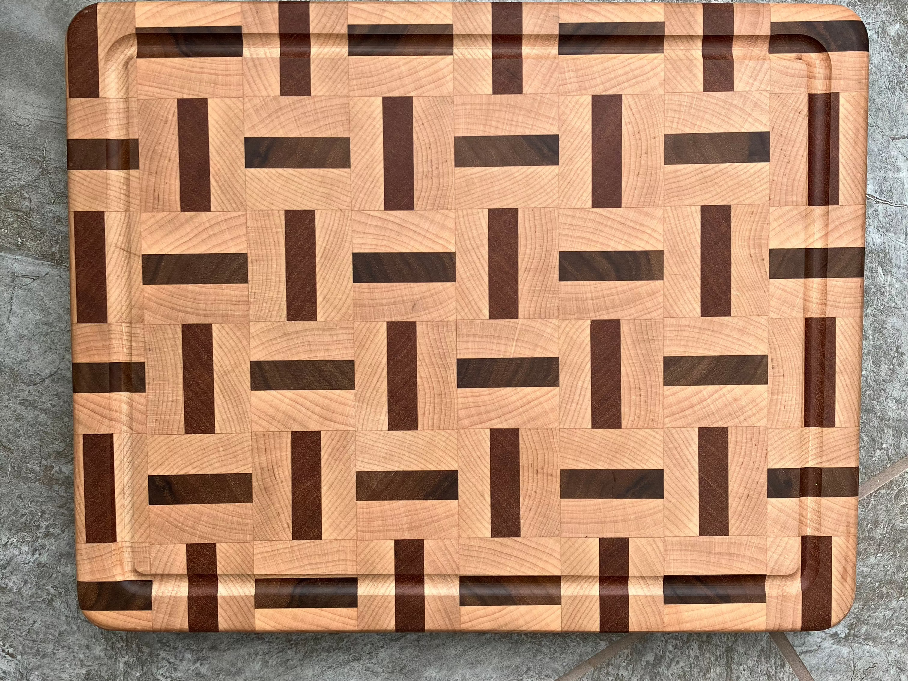 Walnut, Maple and Khaya wood cutting board
