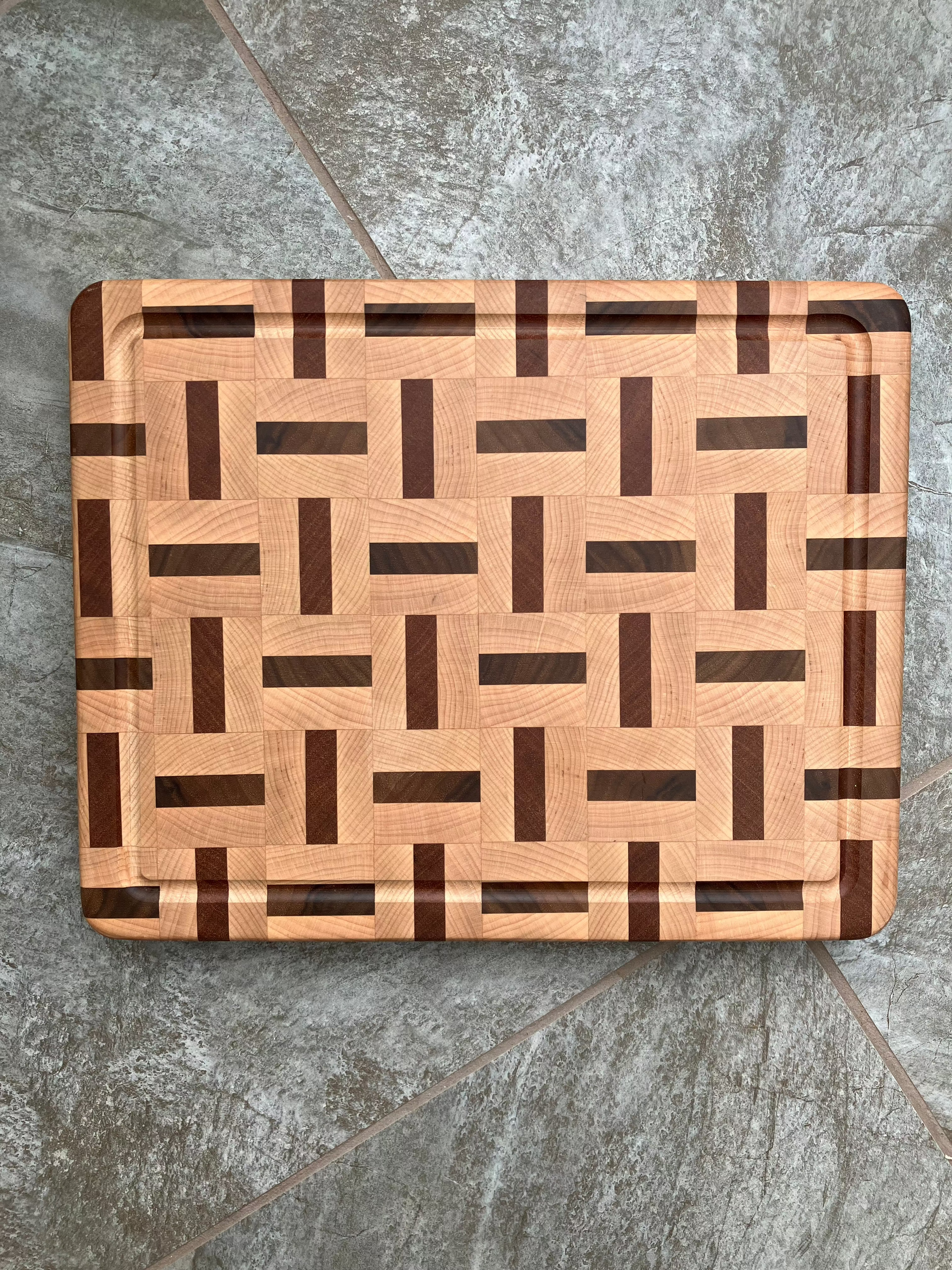 Walnut, Maple and Khaya wood cutting board
