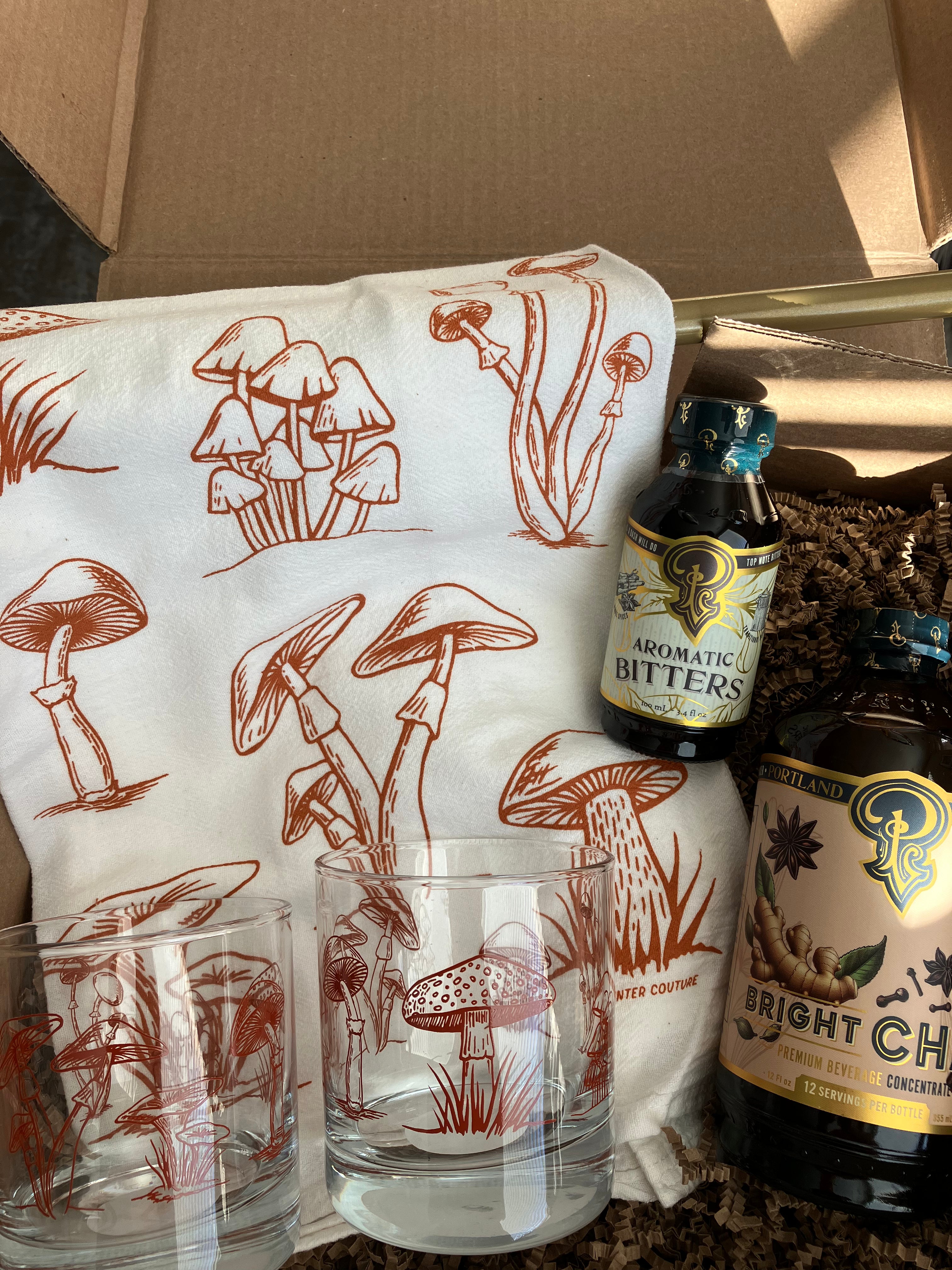 Mushroom themed Cocktail gift box set