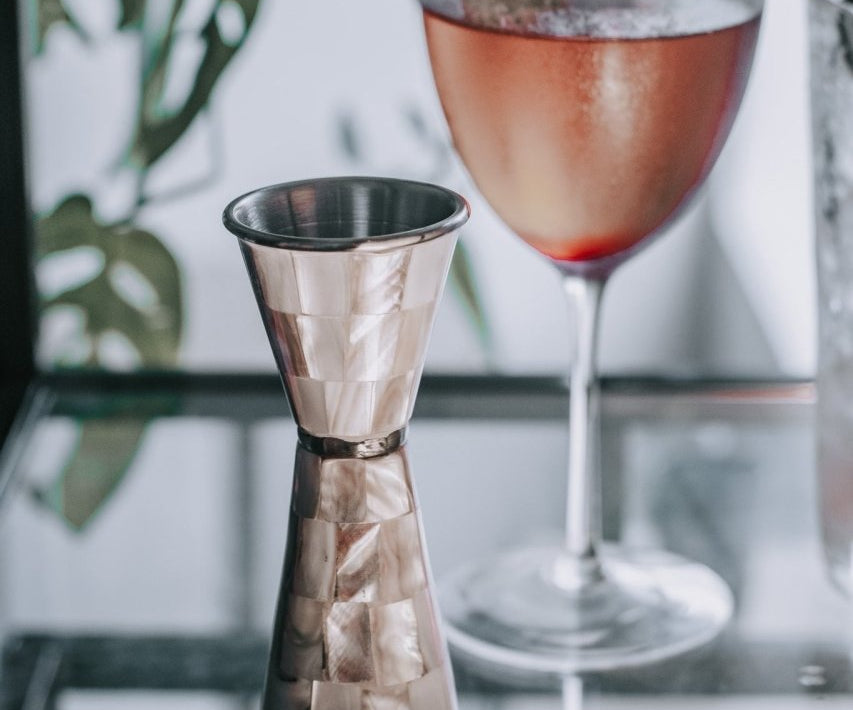 Mother of Pearl Collection | Japanese - Style Jigger - Tipsy Cocktail Supply Co.