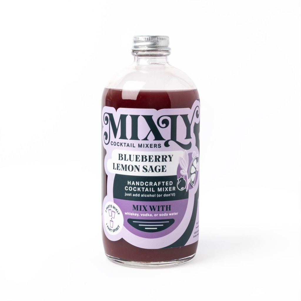 Mixly Blueberry Lemon Sage - Whiskey Sour Cocktail & Mocktail Mixer - Tipsy Cocktail Supply Co.