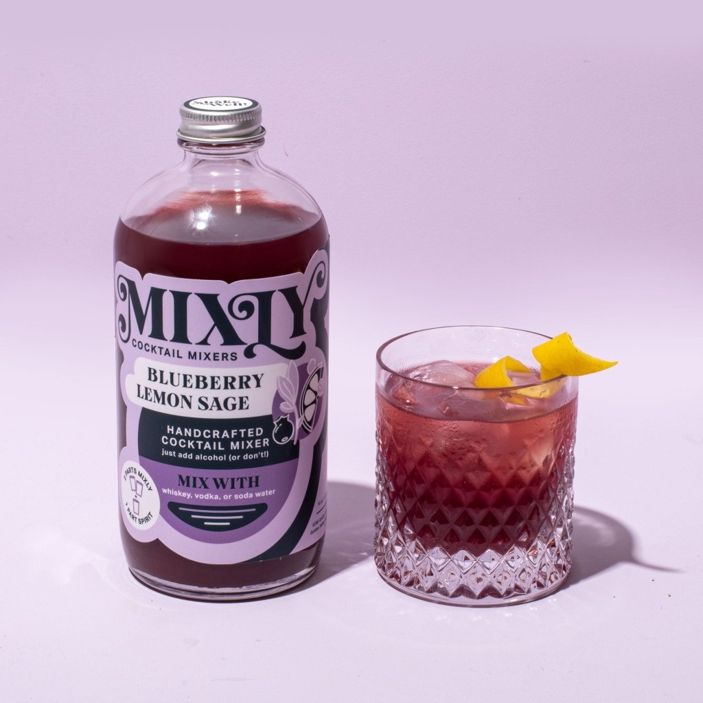 Mixly Blueberry Lemon Sage - Whiskey Sour Cocktail & Mocktail Mixer - Tipsy Cocktail Supply Co.