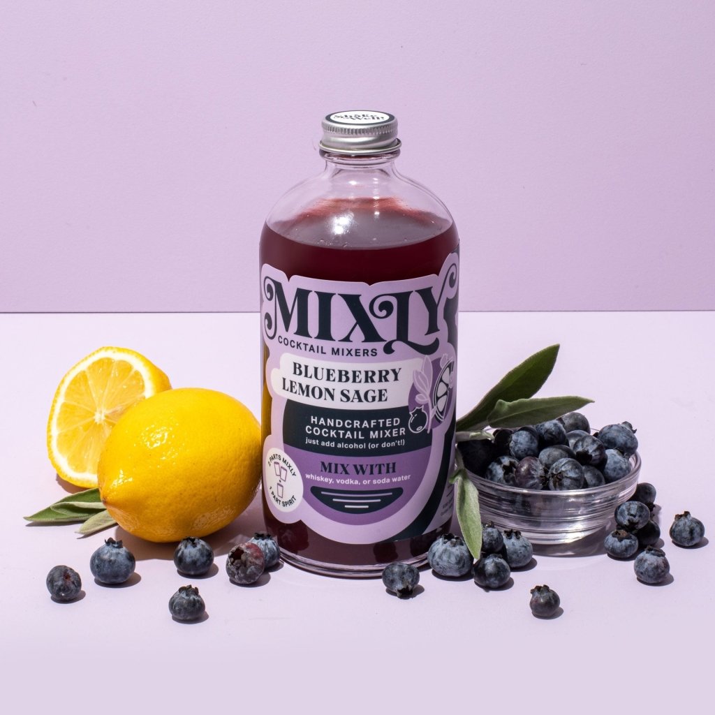 Mixly Blueberry Lemon Sage - Whiskey Sour Cocktail & Mocktail Mixer - Tipsy Cocktail Supply Co.