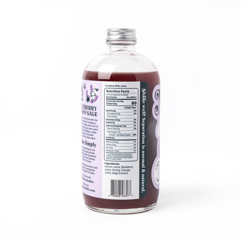 Mixly Blueberry Lemon Sage - Whiskey Sour Cocktail & Mocktail Mixer - Tipsy Cocktail Supply Co.