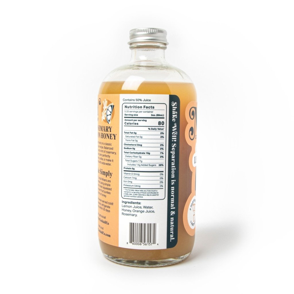 Rosemary Lemon Honey - Whiskey Sour, Hot Toddy Cocktail & Mocktail Mixer - Tipsy Cocktail Supply Co.