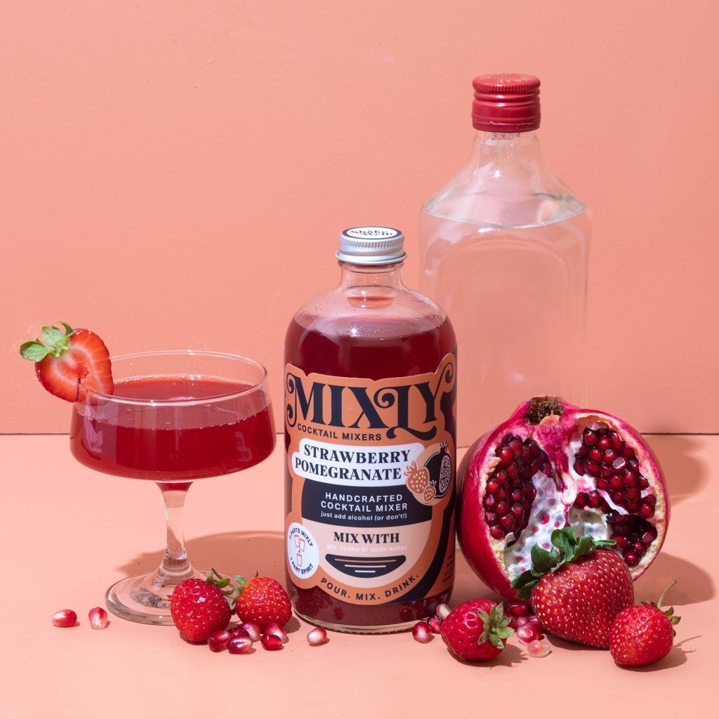 Mixly Strawberry Pomegranate - Cosmopolitan Cocktail & Mocktail Mixer - Tipsy Cocktail Supply Co.