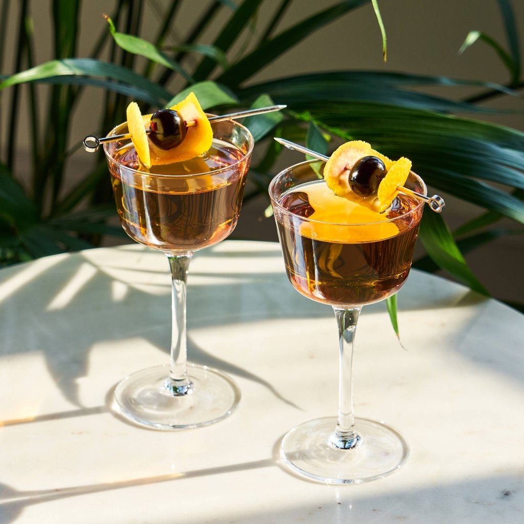 Angled Crystal Nick & Nora Glasses Set – Tipsy Cocktail Supply Co.