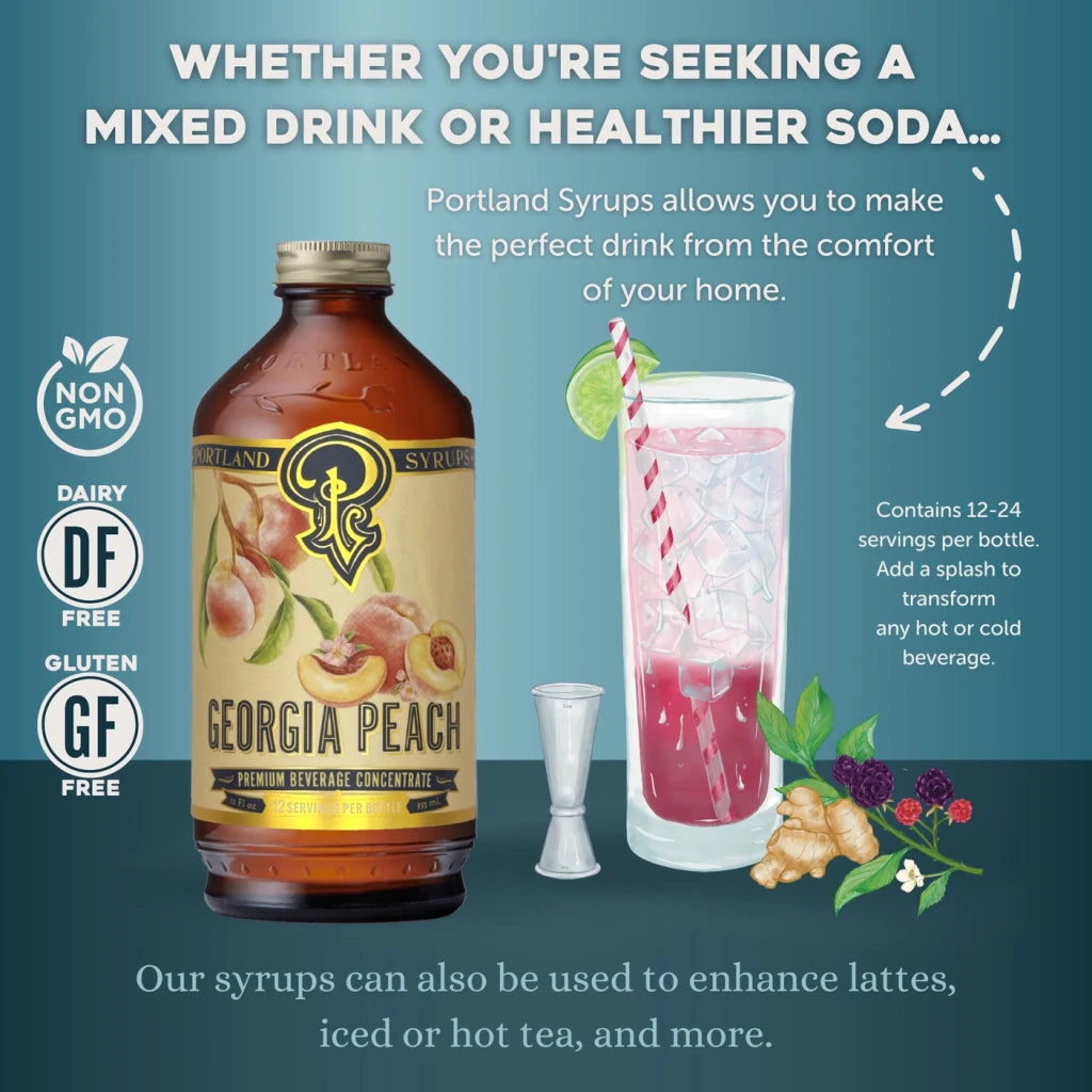 Georgia Peach Syrup - Tipsy Cocktail Supply Co.