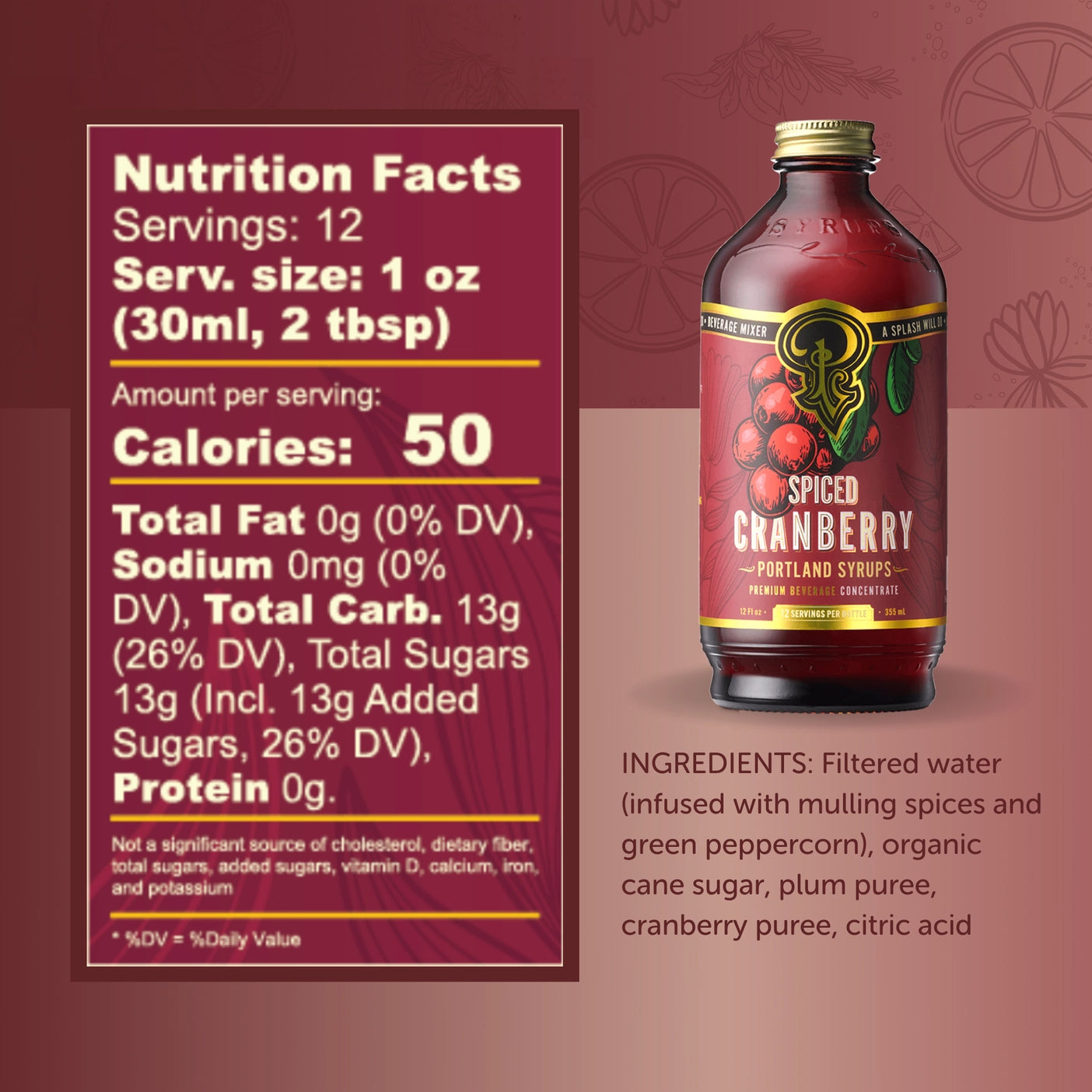 Limited Edition Spiced Cranberry Syrup - Tipsy Cocktail Supply Co.