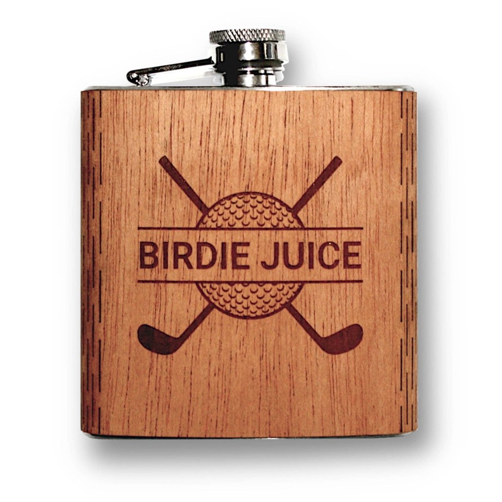 Birdie Juice Wooden Hip Flask - Tipsy Cocktail Supply Co.