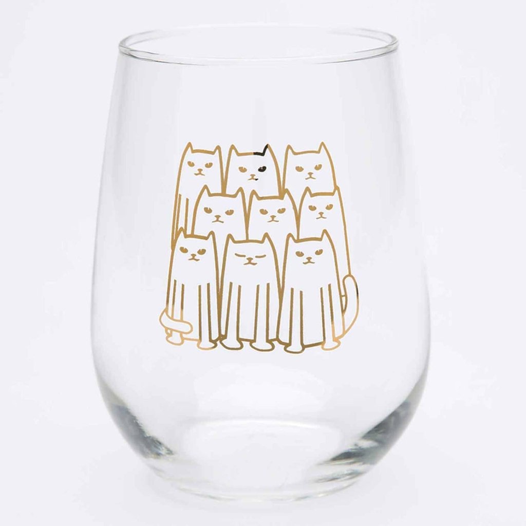 Cat and Dogs Stemless Wine Glasses - Tipsy Cocktail Supply Co.